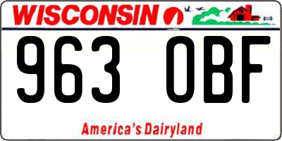 WI license plate 963OBF
