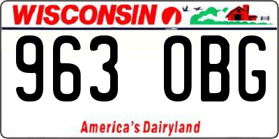 WI license plate 963OBG