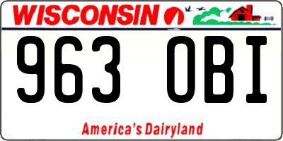 WI license plate 963OBI