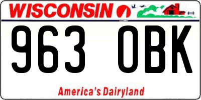 WI license plate 963OBK