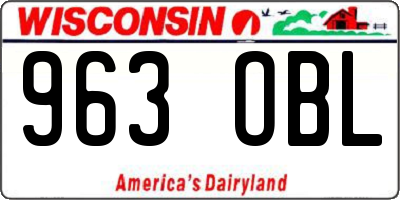 WI license plate 963OBL