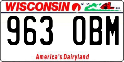 WI license plate 963OBM