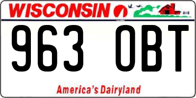 WI license plate 963OBT