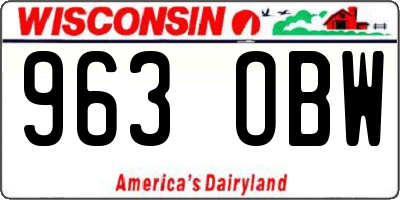 WI license plate 963OBW