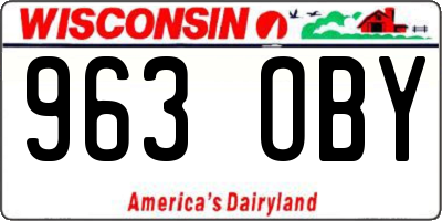 WI license plate 963OBY