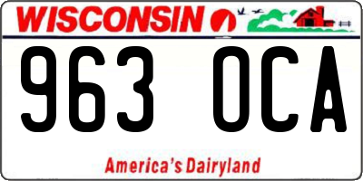 WI license plate 963OCA