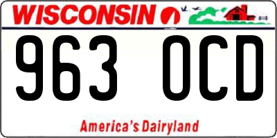 WI license plate 963OCD