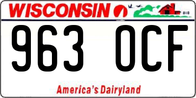 WI license plate 963OCF