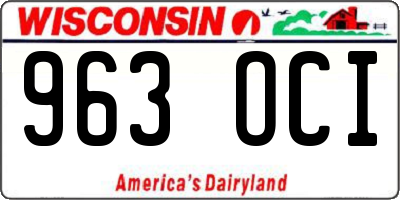 WI license plate 963OCI
