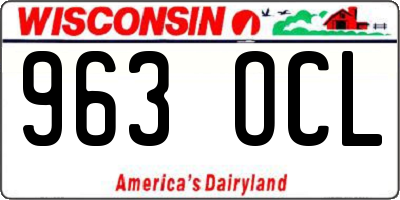 WI license plate 963OCL