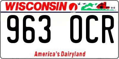 WI license plate 963OCR