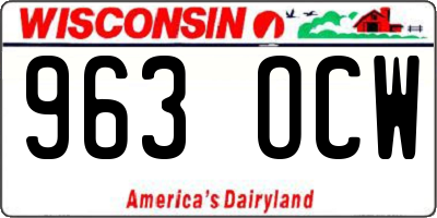 WI license plate 963OCW