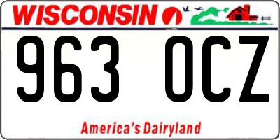 WI license plate 963OCZ