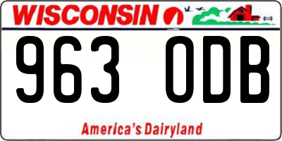WI license plate 963ODB