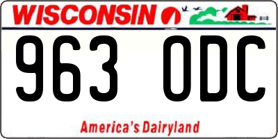 WI license plate 963ODC