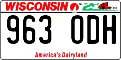 WI license plate 963ODH