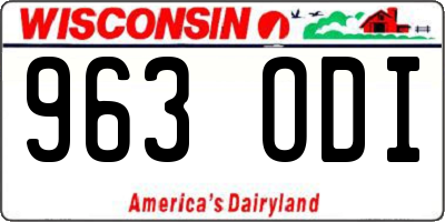 WI license plate 963ODI