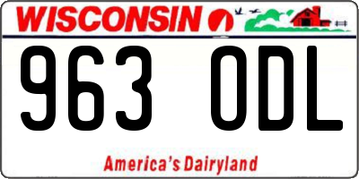WI license plate 963ODL