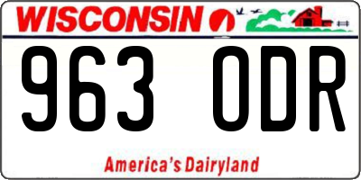 WI license plate 963ODR