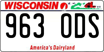 WI license plate 963ODS