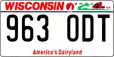 WI license plate 963ODT