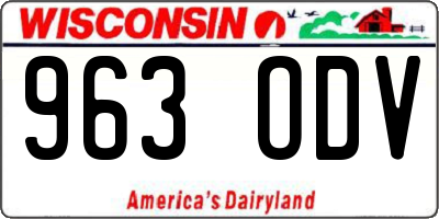 WI license plate 963ODV