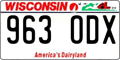 WI license plate 963ODX