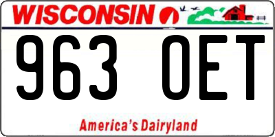 WI license plate 963OET