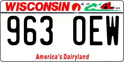 WI license plate 963OEW