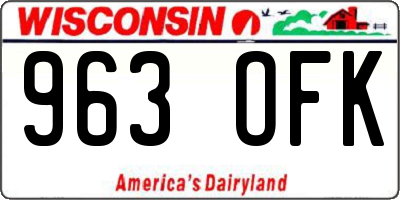WI license plate 963OFK