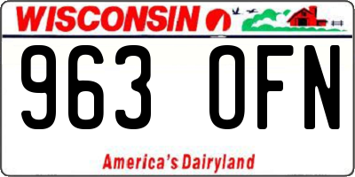 WI license plate 963OFN
