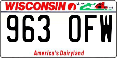 WI license plate 963OFW