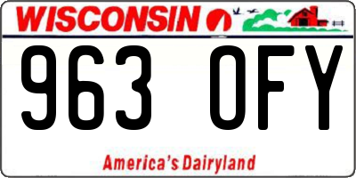 WI license plate 963OFY
