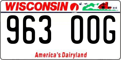 WI license plate 963OOG
