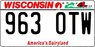 WI license plate 963OTW