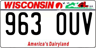 WI license plate 963OUV