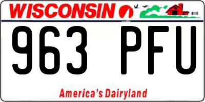 WI license plate 963PFU