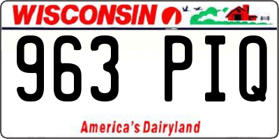 WI license plate 963PIQ