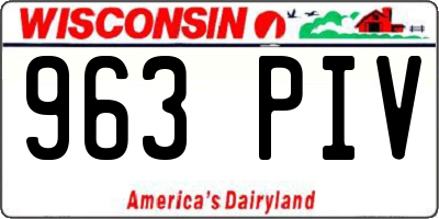 WI license plate 963PIV