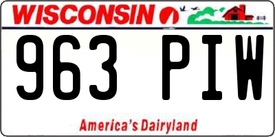 WI license plate 963PIW
