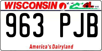 WI license plate 963PJB