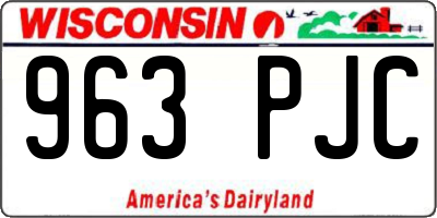 WI license plate 963PJC