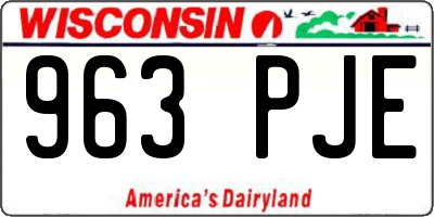 WI license plate 963PJE