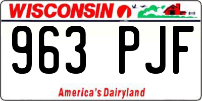 WI license plate 963PJF