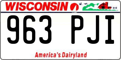 WI license plate 963PJI