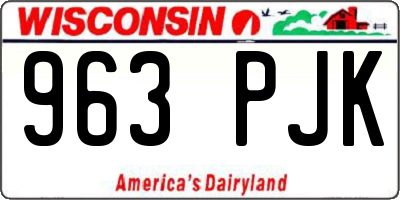 WI license plate 963PJK