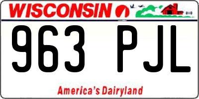 WI license plate 963PJL
