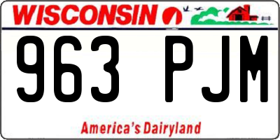 WI license plate 963PJM