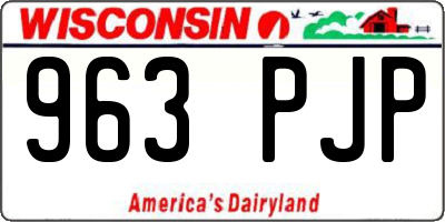 WI license plate 963PJP