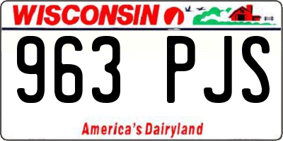 WI license plate 963PJS